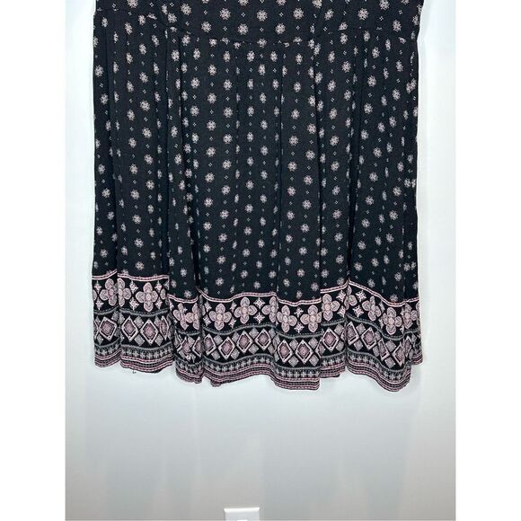 Torrid Mini Challis Skater Dress Black Print Size 1X - Picture 2 of 8